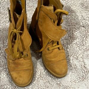 Timberland Kori Park Womens 9 Wheat Nubuck Suede Leather 6in Lace Up Heel Boot